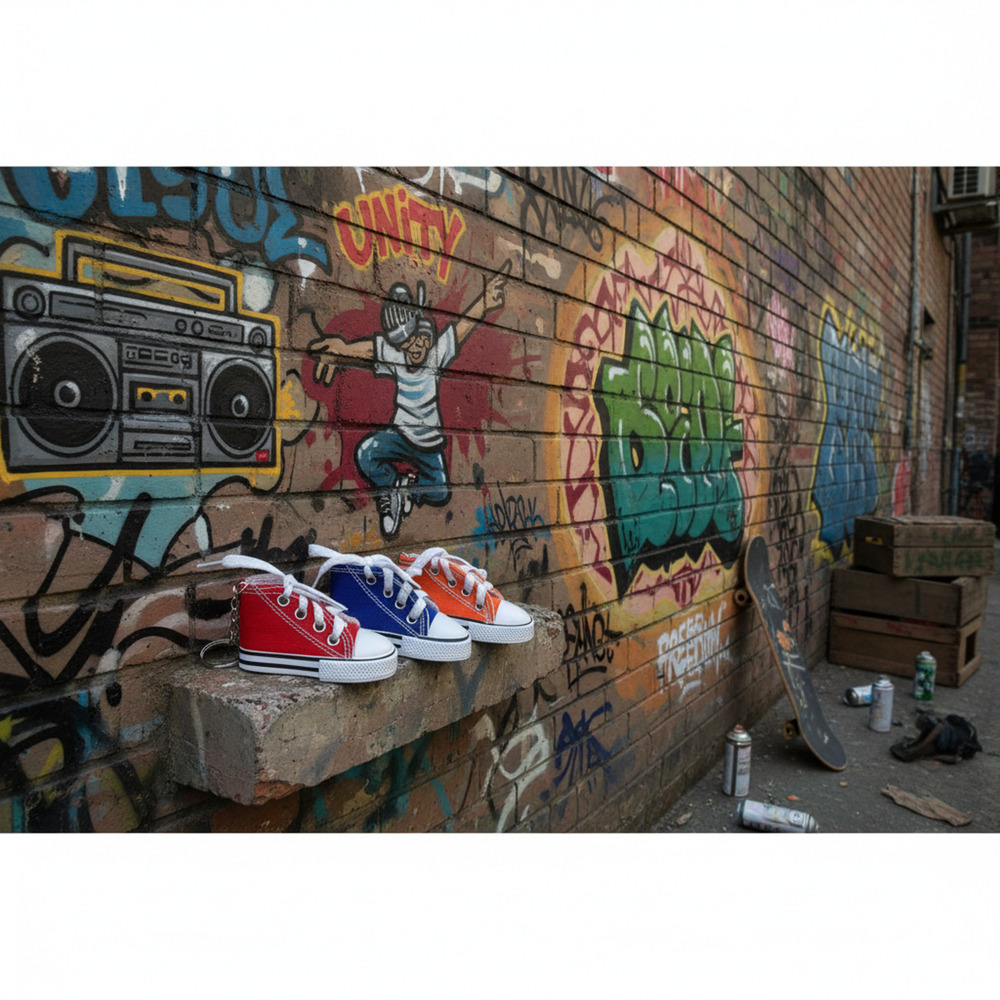 NEW Lot 3 x Converse All Star Chuck Taylor Style Key Chains Blue Red Orange